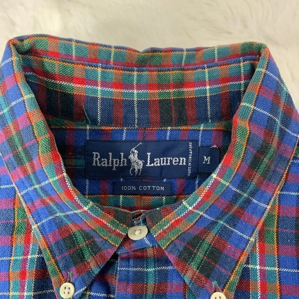 RALPH LAUREN heavy cotton long sleeve plaid shirt